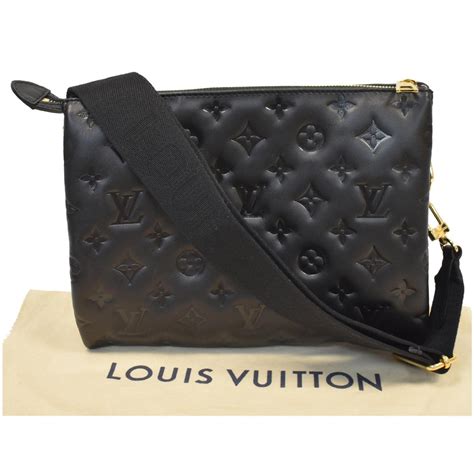 lv crossbody bag black|black embossed louis vuitton bag.